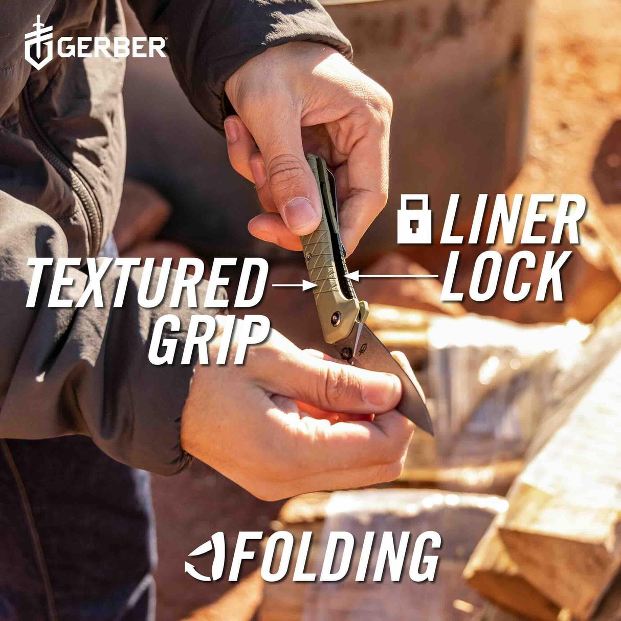 Gerber Gear Zilch Pocket Knife - 3.1" Plain Edge Blade Folding Knife - EDC Gear and Equipment - Coyote Brown