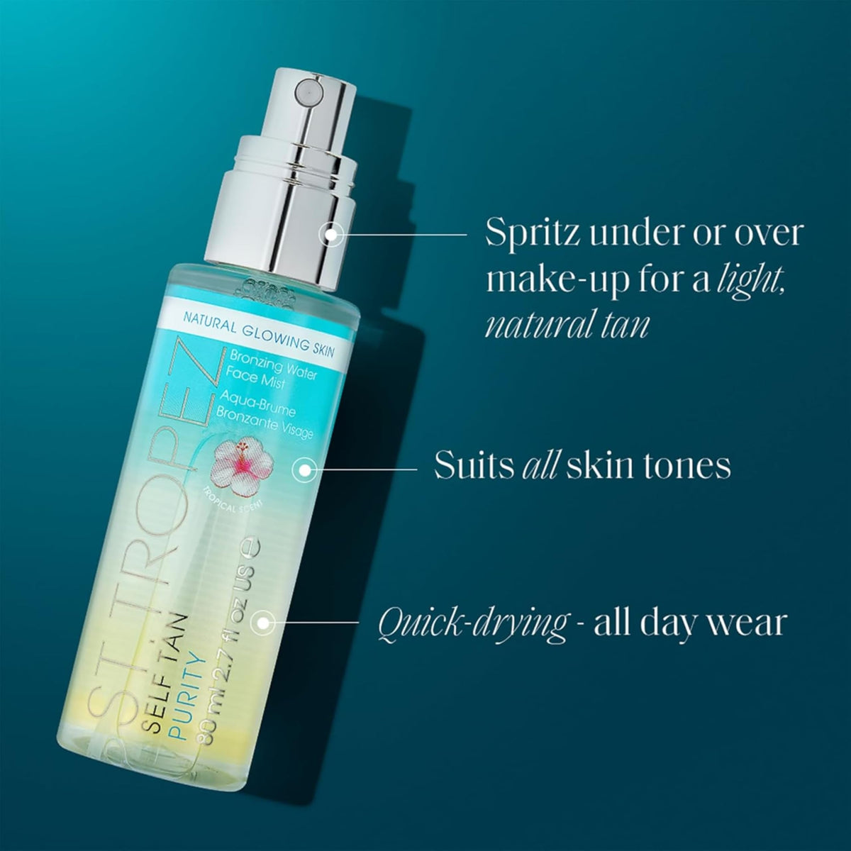 St.Tropez Self Tan Purity Face Mist, Natural Glow, 2.7 Fl Oz
