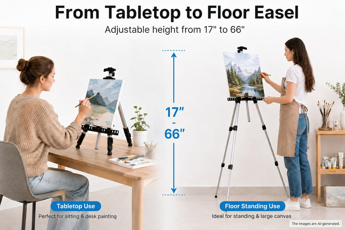 RRFTOK Easel Stand for Painting and Sign, Adjustable 17-66 Inch