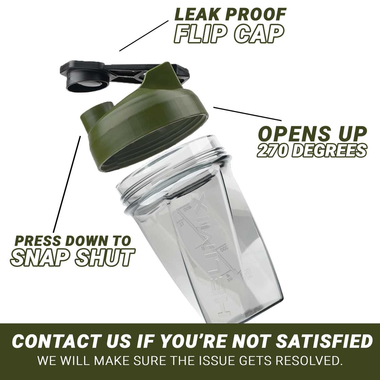 HELIMIX 1.5 Vortex Blender Shaker Bottle Holds Upto 20oz | No Blending Ball or Whisk | USA Made | Portable Pre Workout Whey Protein Drink Shaker Cup | Mixes Cocktails Smoothies Shakes | Top Rack Safe