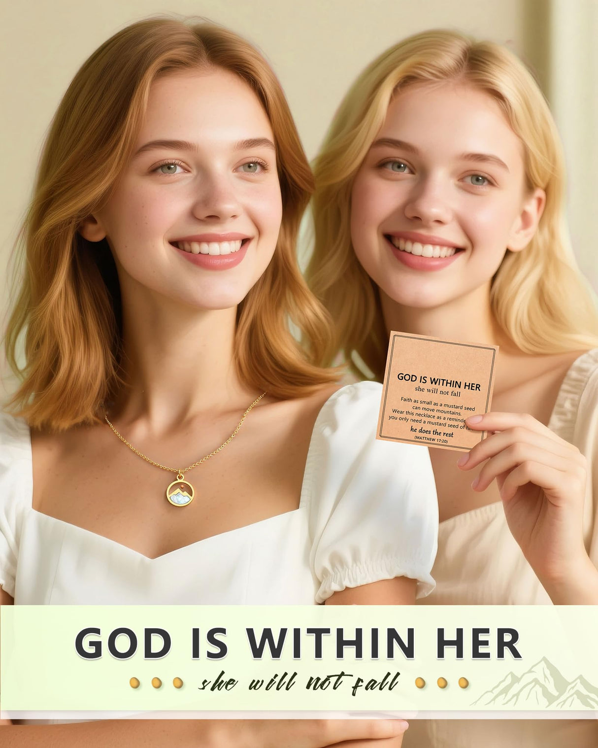 Eryuor Christmas Stocking Stuffers Teen Girl Gifts Trendy Stuff Baptism Mustard Seed Necklace Jewelry Women Christian Faith 12 14 16 18 13 Year Old Birthday Confirmation Gifts for Teenage Girls