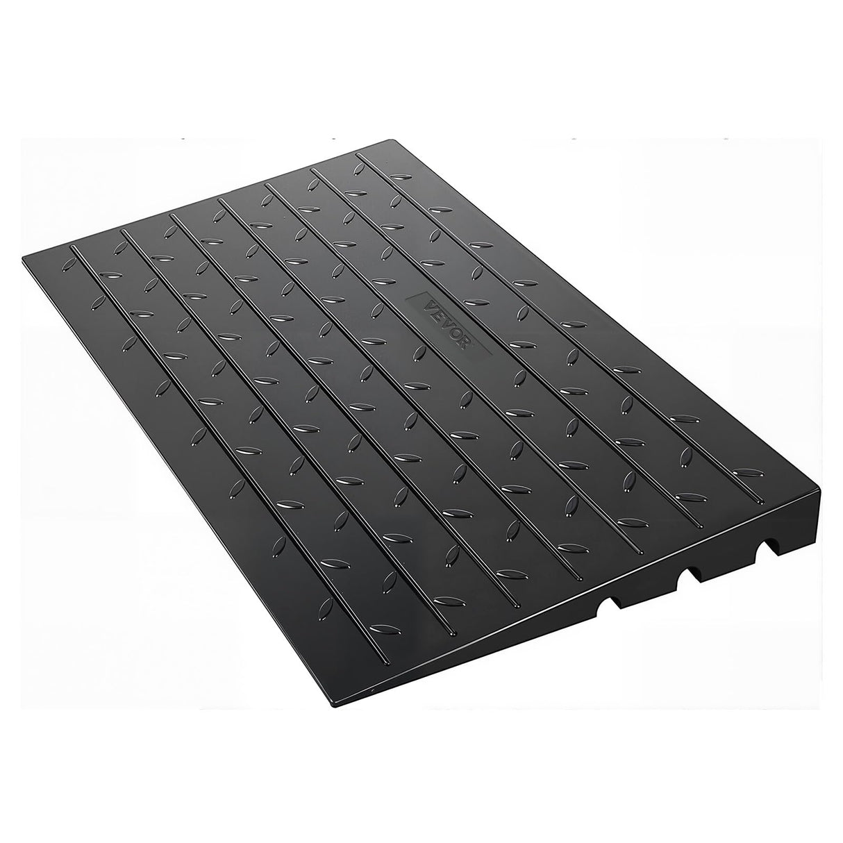 VEVOR Rubber Threshold Ramp for Doorway 3" Rise, 3 Channels Cord Cover Curb Ramp, Angled Entry Rated 2200 Lbs Load Capacity Rubber Ramp for Wheelchair and Scooter