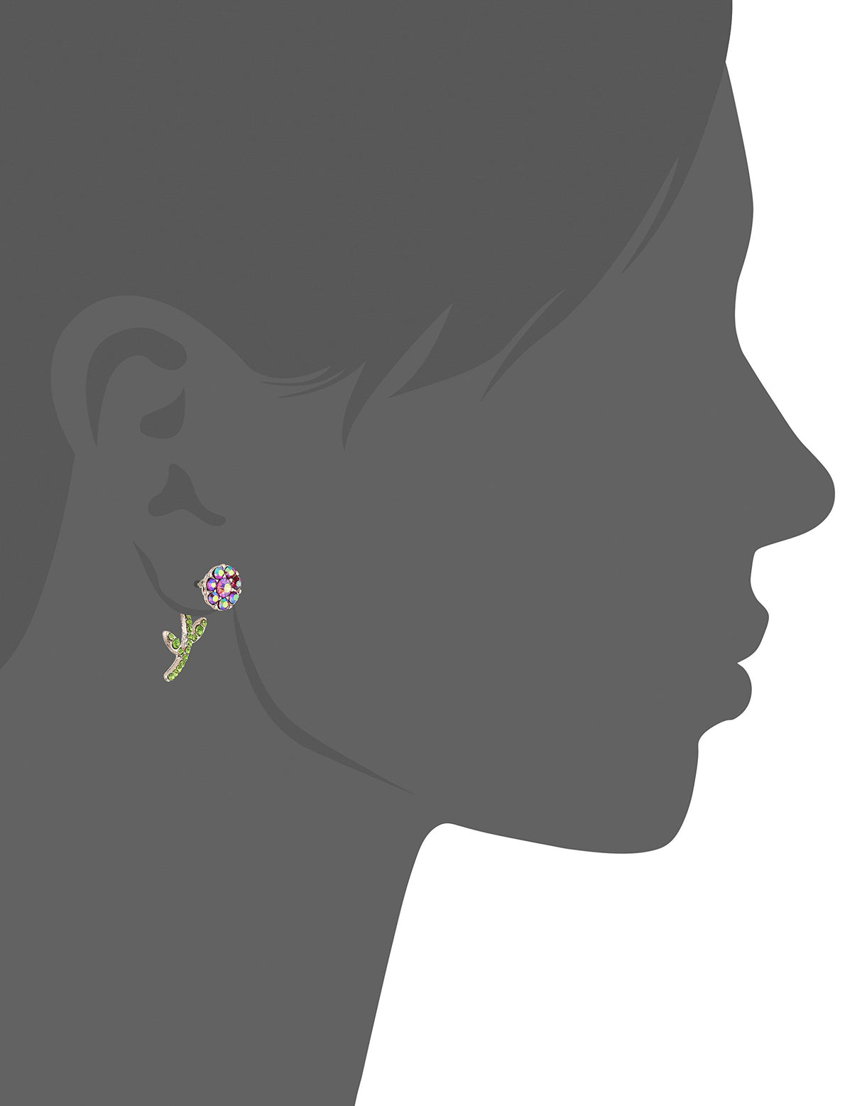 Betsey Johnson Flower Front Back Earrings-Jackets