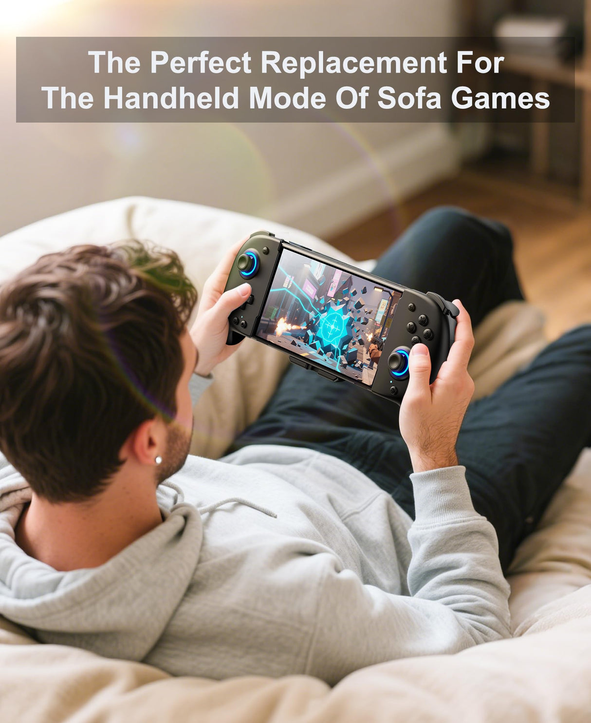 Gammeefy Switch Controllers Compatible with Nintendo Switch/Switch OLED, One-Piece Joypad Controller Replacement for Switch Pro Controller with 9 Lights Color, Christmas Gifts