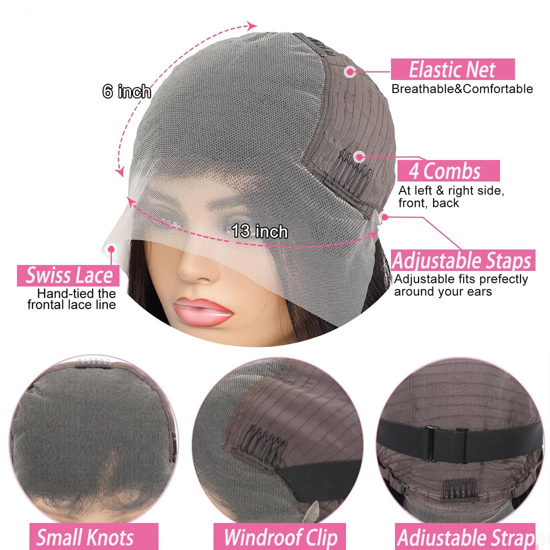 30 Inch Lace Front Wigs Human Hair 200 Density 13x6 HD Lace Front Wigs Human Hair Pre Plucked Glueless Wigs Human Hair for Women Straight Lace Frontal Wigs Human Hair Natural Color (Natural Black, 30)