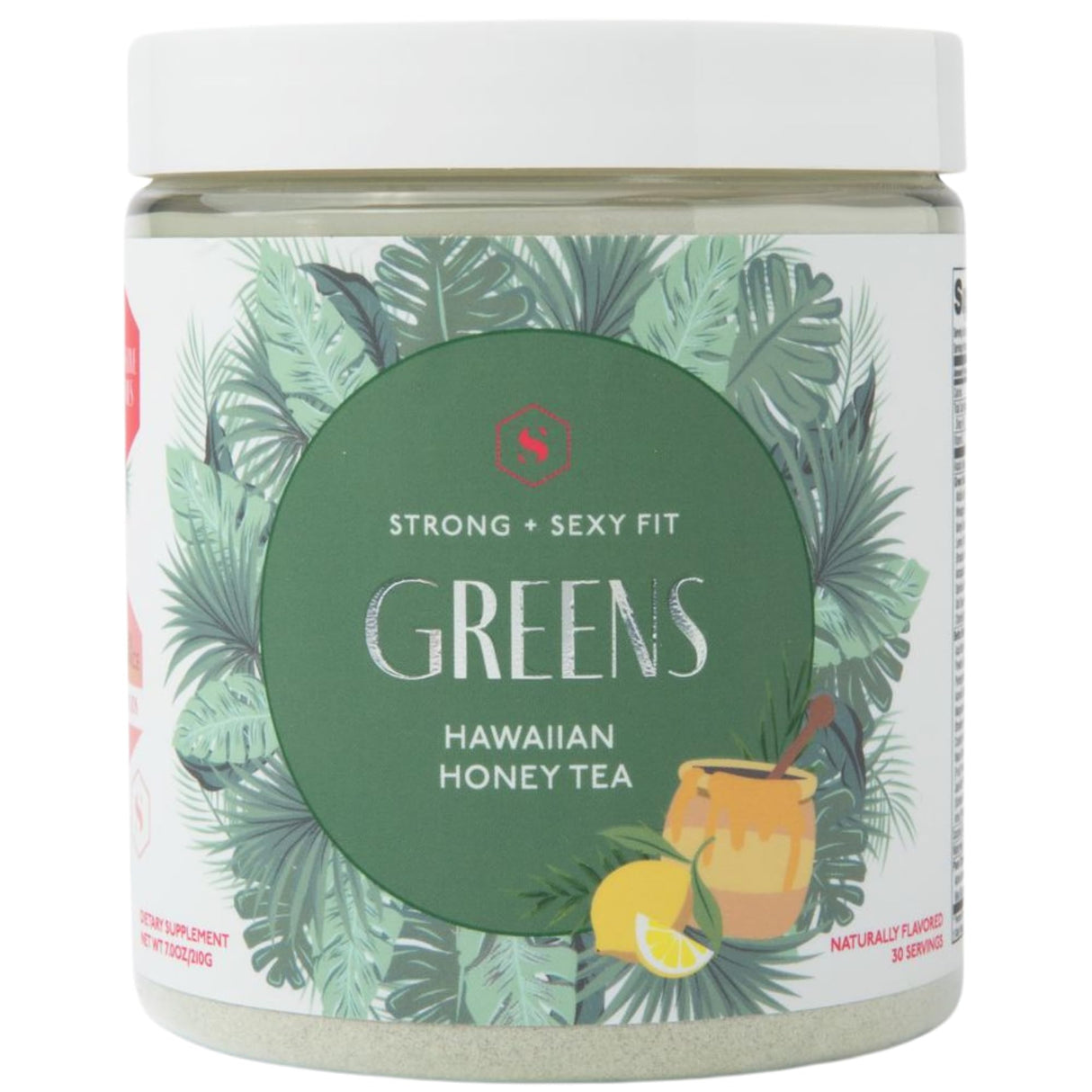 Strong + Sexy Fit Greens Powder, Green Juice Mix for Gut Health, Energy & Immune Support, Fruit and Veggies Supplement with Wheat Grass, Digestive Enzyme, Vitamin C, Electrolytes, Barley, 30 SVG