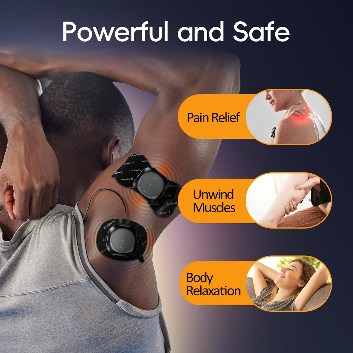 Comfytemp Wireless TENS Unit 30 Modes Muscle Stimulator for Pain Relief, FSA HSA Eligible 2 Packs Rechargeable TENS Machine with Remote, Pulse Muscle Stimulator for Back Shoulder Sciatica (4pads)