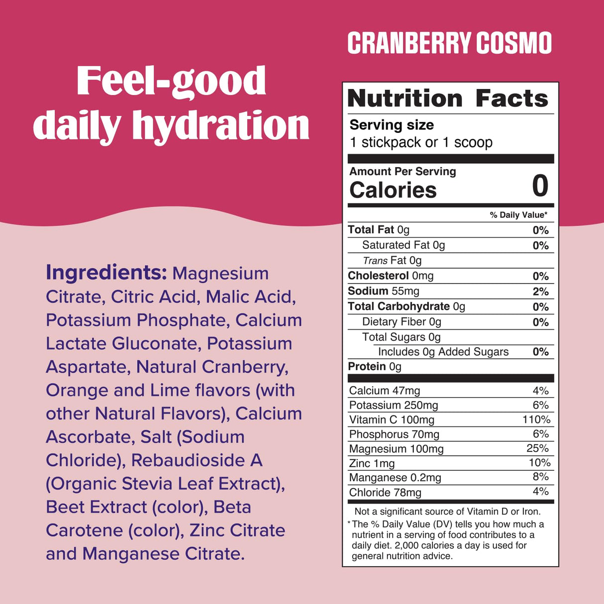 Ultima Replenisher Daily Electrolyte Powder Drink Mix – Sugar Free – Cranberry Cosmo, 90 Servings – Hydration Powder with 6 Key Electrolytes and Trace Minerals – Keto Friendly, Non-GMO