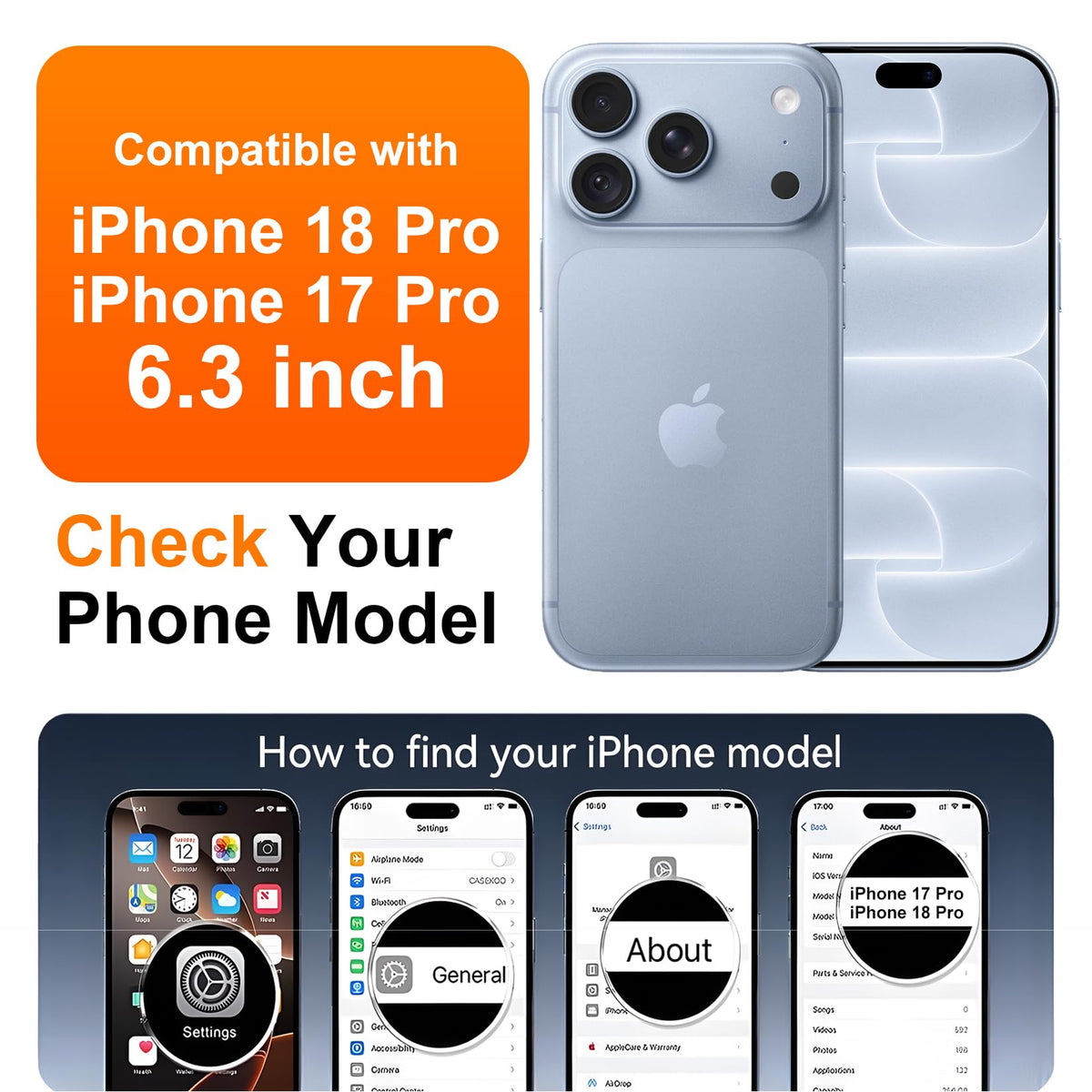 SPIDERCASE for iPhone 17 Pro Case/iPhone 18 Pro Case,Magnetic,Clear
