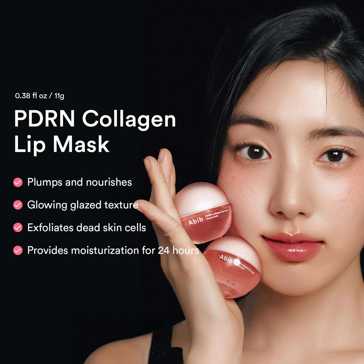 Abib PDRN Collagen Lip Mask Glazed Jelly 0.38 fl oz | Korean Lip Butter Balm Overnight Sleeping Mask Hydrating Care Moisturizer Treatment for Flakey, Dry Lips