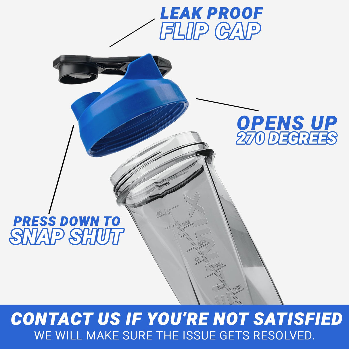 HELIMIX 2.0 Vortex Blender Shaker Bottle Holds upto 28oz | No Blending Ball or Whisk | USA Made | Portable Pre Workout Whey Protein Drink Shaker Cup | Mixes Cocktails Smoothies Shakes | Top Rack Safe