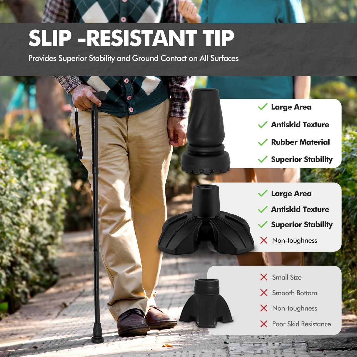 GPTCAMP G2 Walking Stick, Fold-up Walking Cane for Women and Men with Wrist Strap, Portable, Foldable, Collapsible, Lightweight and Sturdy with Comfortable T Handle