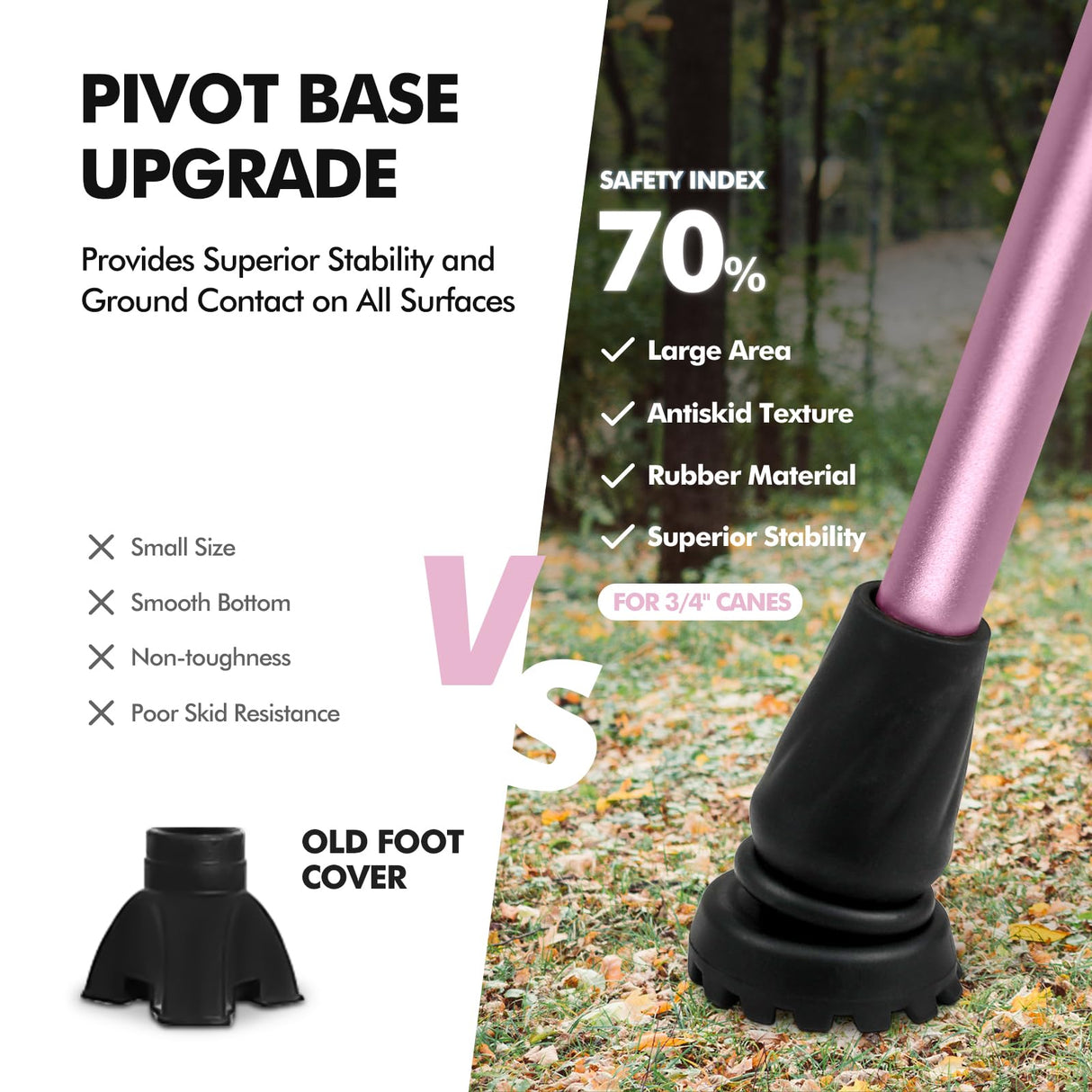 GPTCAMP Walking Cane and Walking Stick for Men Women,Lightweight Folding Canes with Offset Soft CushionedHandle,Adjustable&Collapsible,Mobility & Leg Surgery Recovery(Pink)