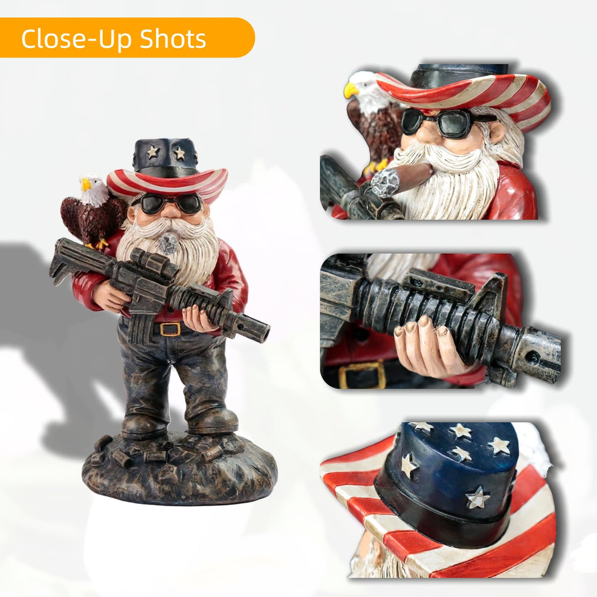 Tabletop-4.8in,Gnomes,Military Gnome,Gnome Gifts,Garden Gnome,Gifts for Men