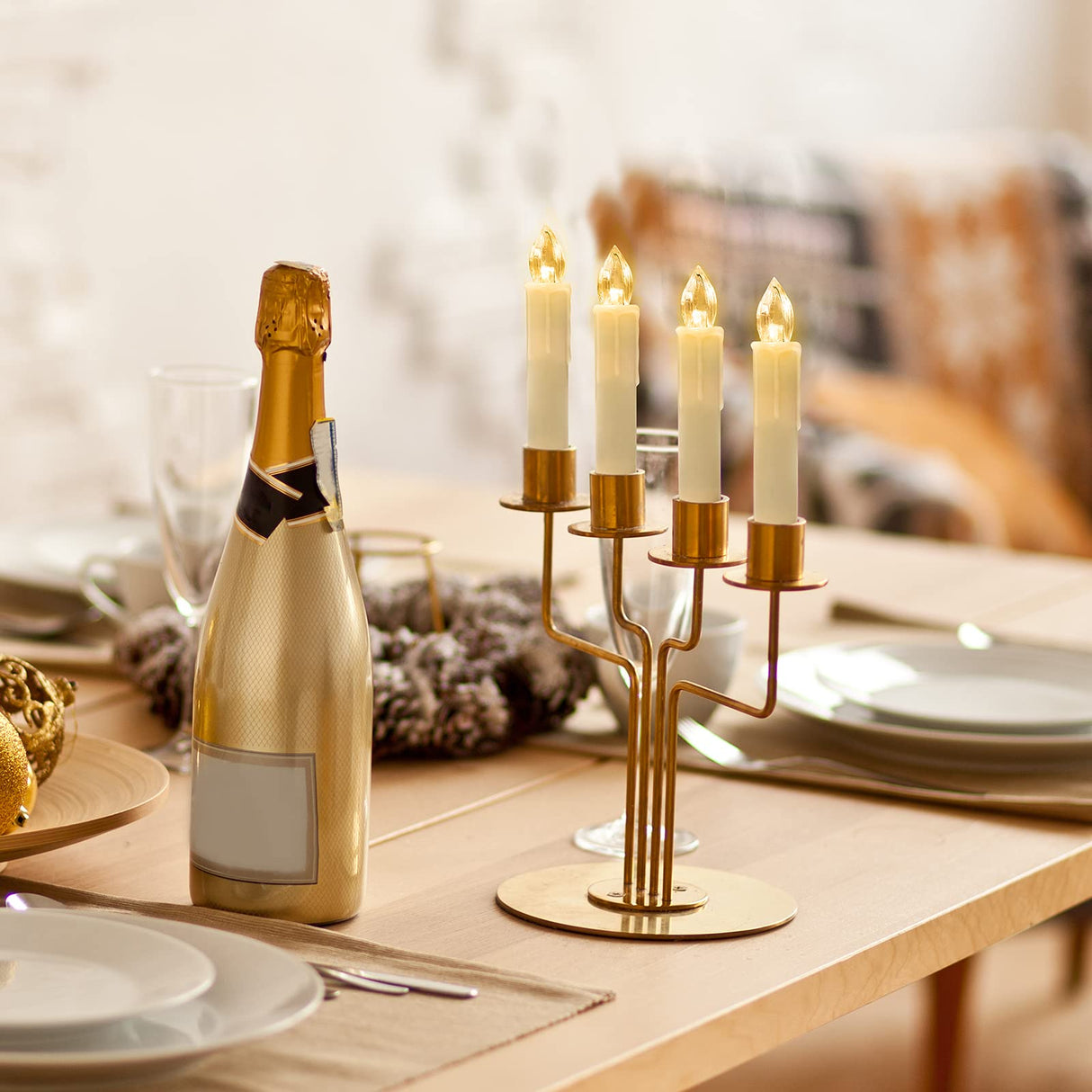 Daord 30 PCS Flameless LED Taper Candles Battery Operated Christmas Tree Candle Lights Electric Fake Candles with Remote Timer Perfect for Holiday Home Garden Wedding Parties Decor (30 PCS,Ivory)