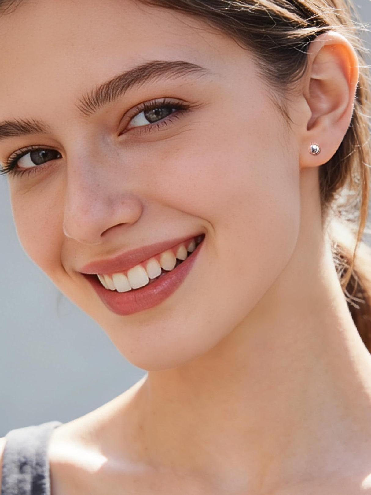 ChicSilver 925 Sterling Silver Ball Stud Earrings for Women, Hypoallergenic Silver Studs, Small Round Ball Earrings 5MM