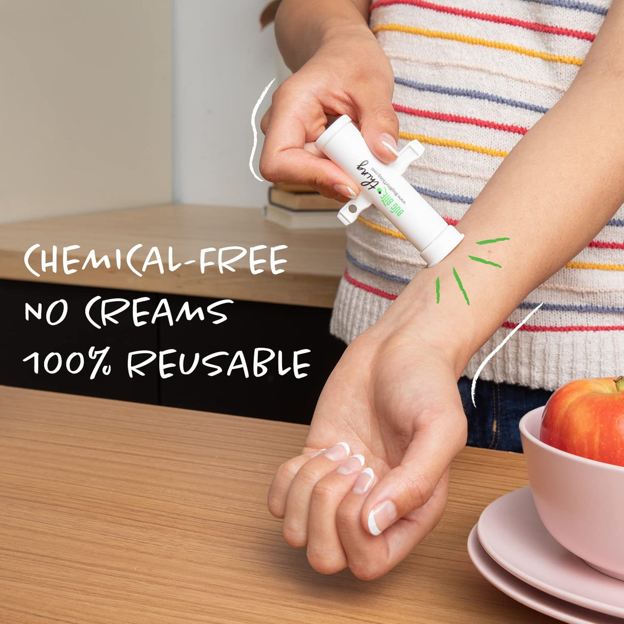 BUG BITE THING Suction Tool - Bug Bites and Bee/Wasp Stings, Natural Insect Bite Relief - White 2-Pack