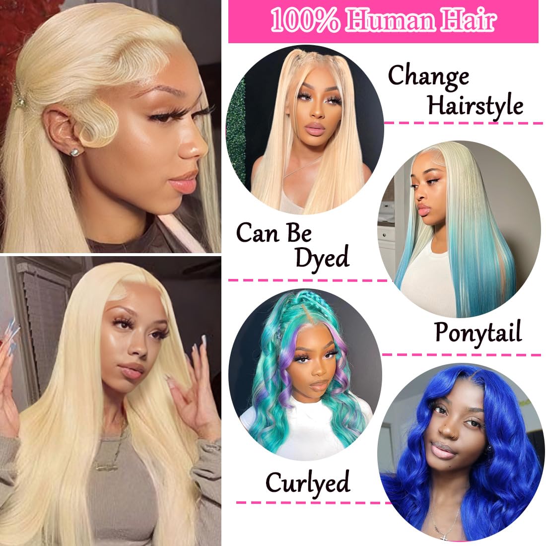 30 Inch 613 Lace Front Wig Human Hair Blonde 13X6 HD Transparent Lace Front Wigs Human Hair 180% Density Blonde Glueless Wigs Human Hair 613 HD Straight Lace Frontal Wigs Human Hair Pre Plucked