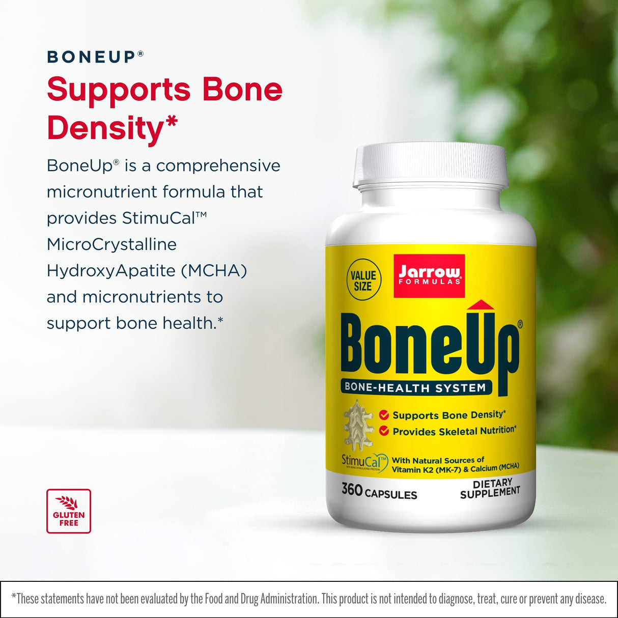Jarrow Formulas BoneUp - 360 Capsules, Pack of 2 - Micronutrient Formula for Bone Health - Includes Natural Sources of Vitamin D3, Vitamin K2 (as MK-7) & Calcium - 360 Total Servings