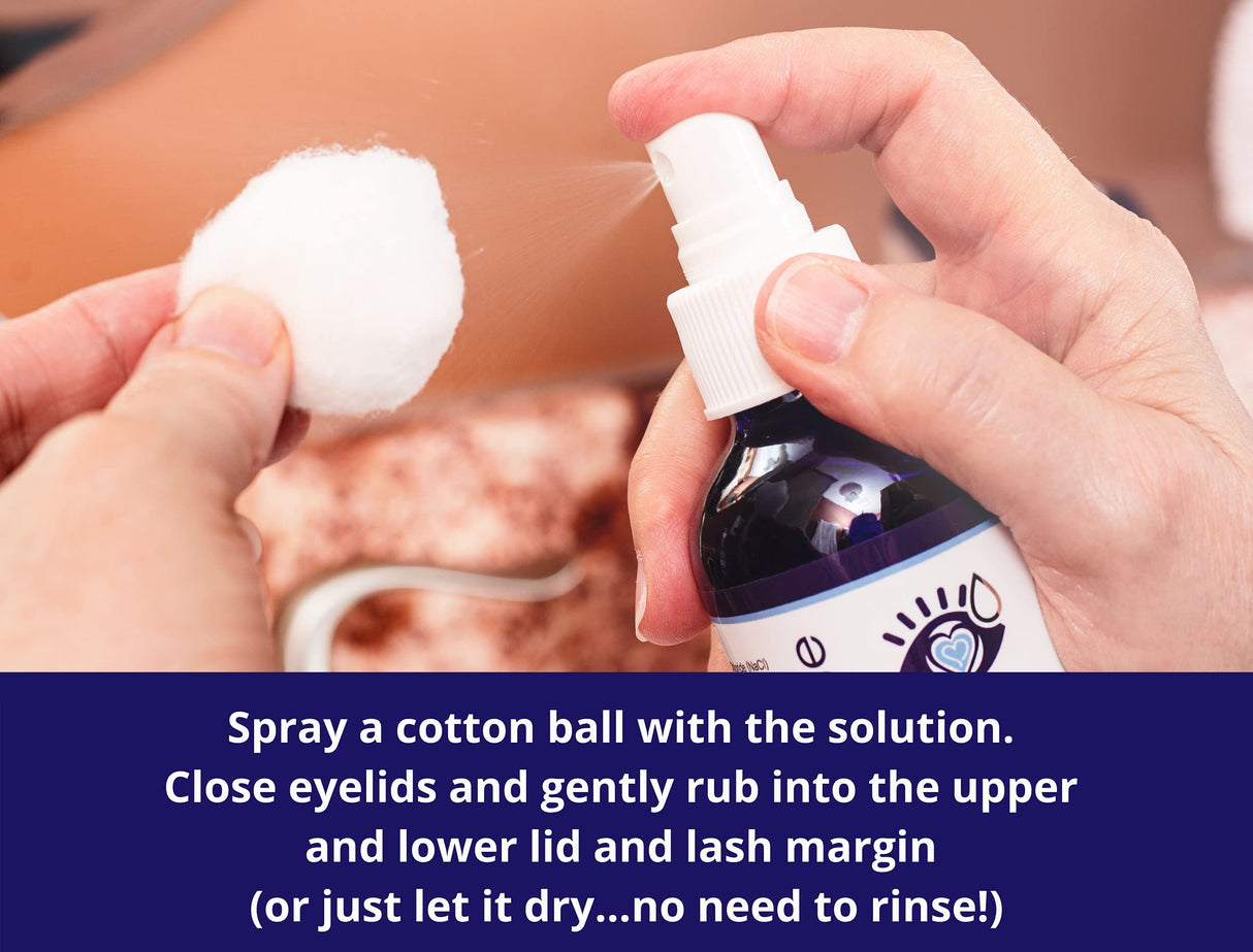 Eye Love Heyedrate Lid and Lash Cleanser Spray – Gentle, Pure Hypochlorous Acid Spray for Eye Irritation - Fast Acting, Soothing Formula - Everyday Eyelid Cleansing Spray 2 Ounce Glass Bottle