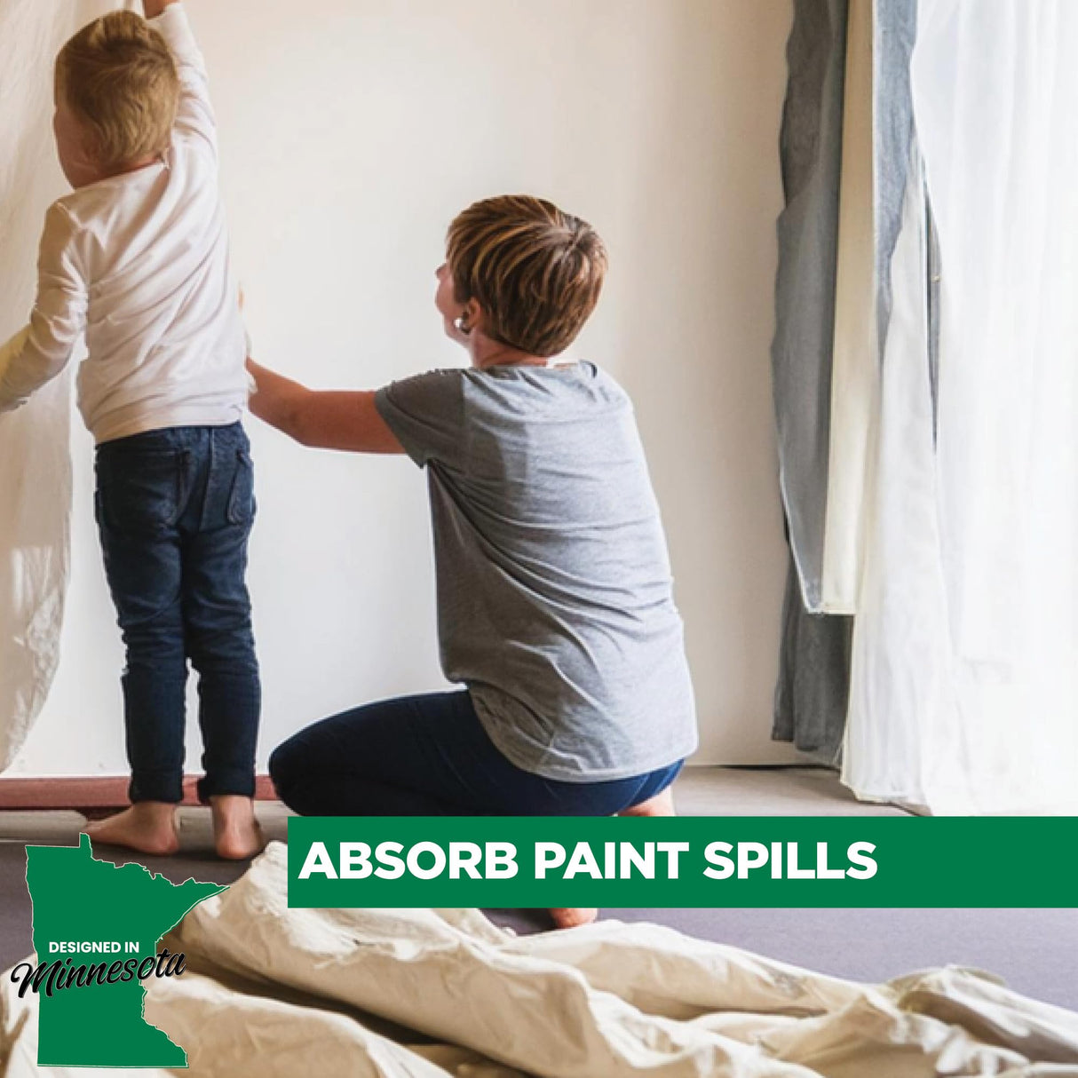 All Purpose Canvas Drop Cloth by EZ Drop - Cotton Duck Dropcloth Tarp for Painting, Construction Debris, Floor & Furniture Protection, Heavy Duty Cover Against Paint, Dust, Dirt (4 ft. x 12 ft.)