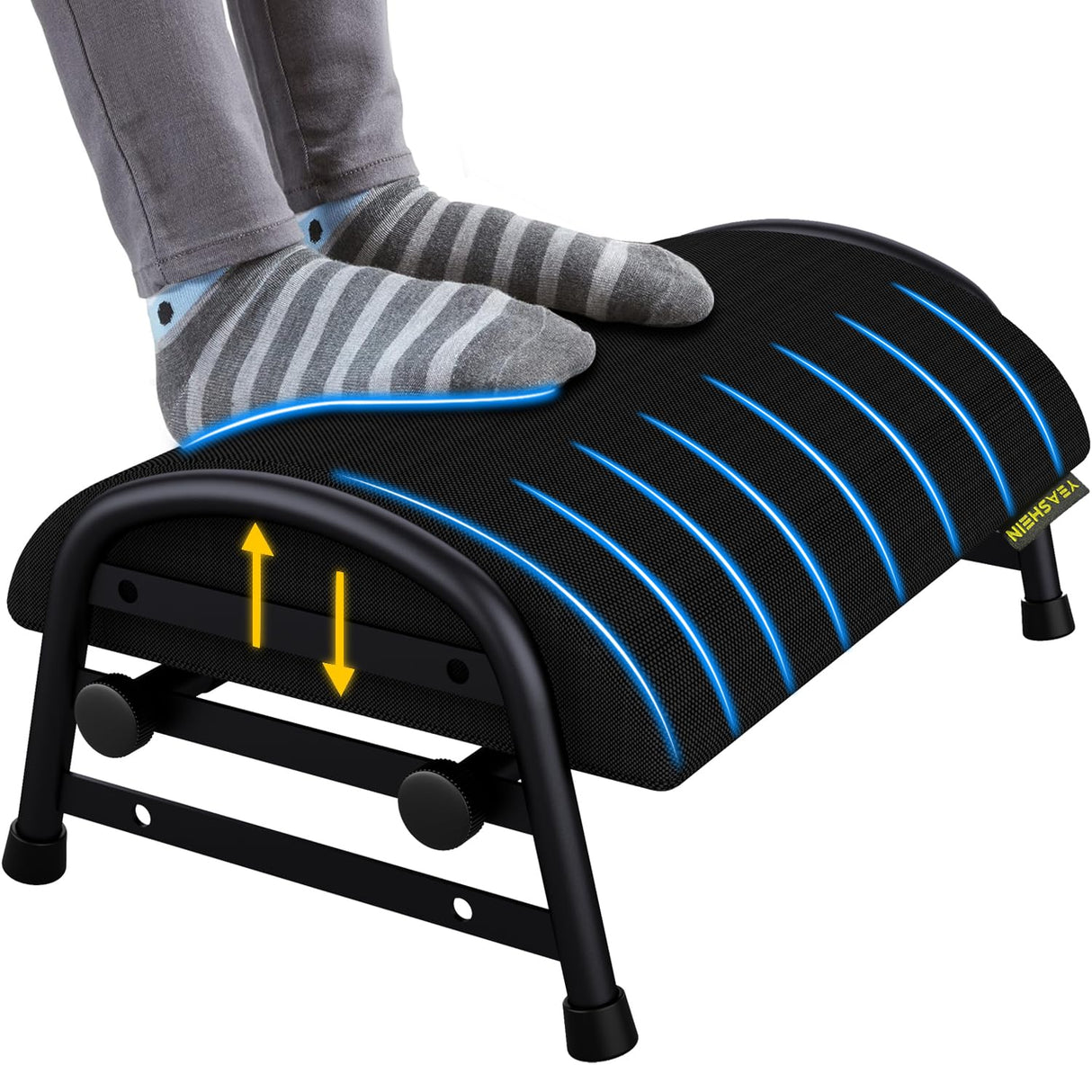 Foot Rest for Under Desk at Work, Adjustable Height Office Footrest for Leg Support, Memory Foam Foot Stool, Office Desk Accessories