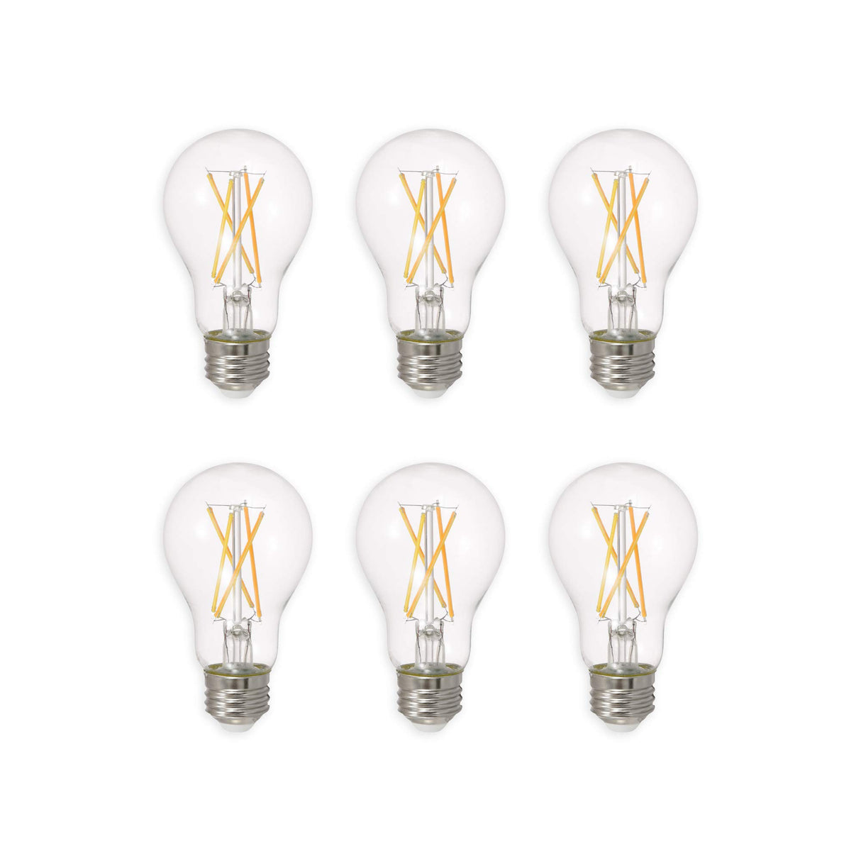 Ledvance Sylvania Led Truwave Natural Series Light Bulb, 60W Equivalent, Efficient 8W A19, Medium Base, Dimmable, 800 Lumens, 2700K, Soft White, Clear - 6 Pack (40806)