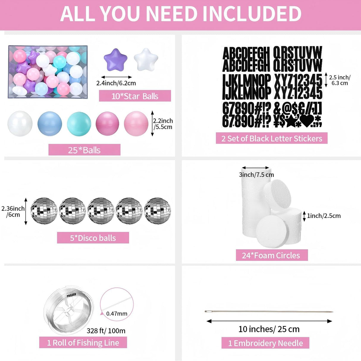 Simgoing Giant Friendship Bracelet Garland Kit, DIY Birthday Banner with Letters Ball Jumbo Customizable Friendship Bracelet Decor for Halloween Christmas Wedding Party(Macaron)