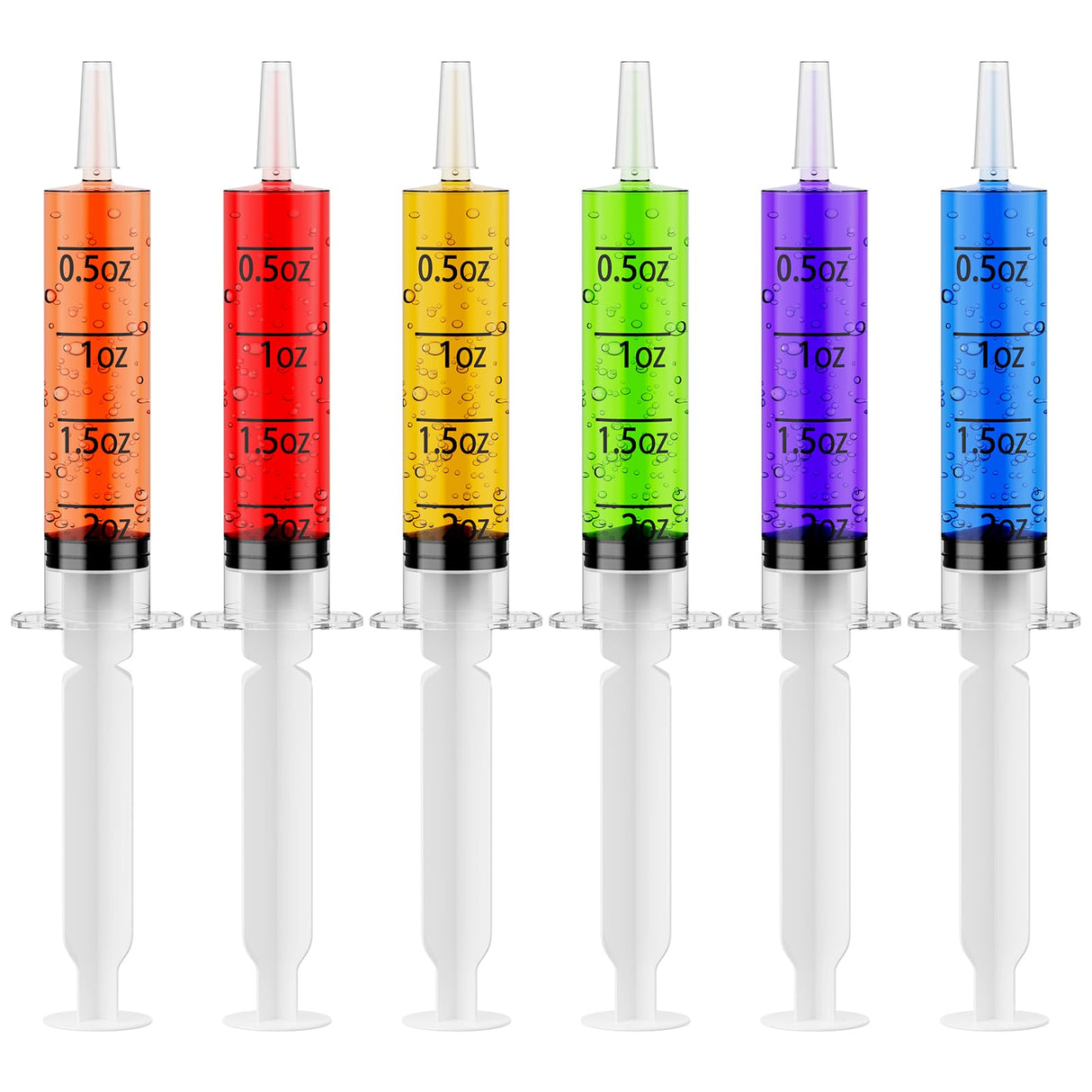 60 PACK 2 oz Party Jelly Syringes Shot, BPA Free, Washable, Durable Big Springe for Jelly Shot for Halloween, Thanksgiving Day, Christmas Bachelorette Parties