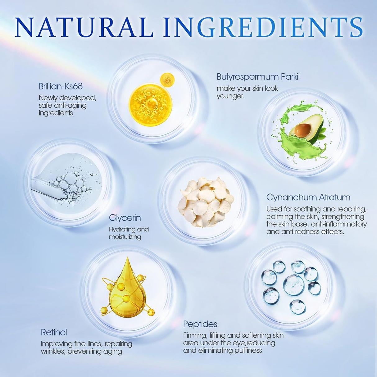 Retinol Under Eye Cream - Anti Aging Eye Cream for Wrinkles, Fine Lines, Eye Bags,Dark Circles and Puffiness Treatment Skin Care Hydrates & Lifts (20ml)