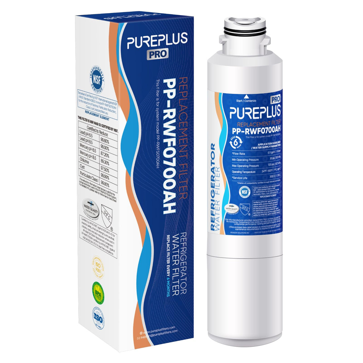 PUREPLUS DA29-00020B NSF/ANSI 53&42 Certified Replacement for SAMSUNG Fridge RF28HFEDTSR, RF263BEAESG, RF263BEAESR AA, HAF-CIN/EXP, RF28HMEDBSR/AA, RWF0700A Refrigerator Water Filter, 1PACK