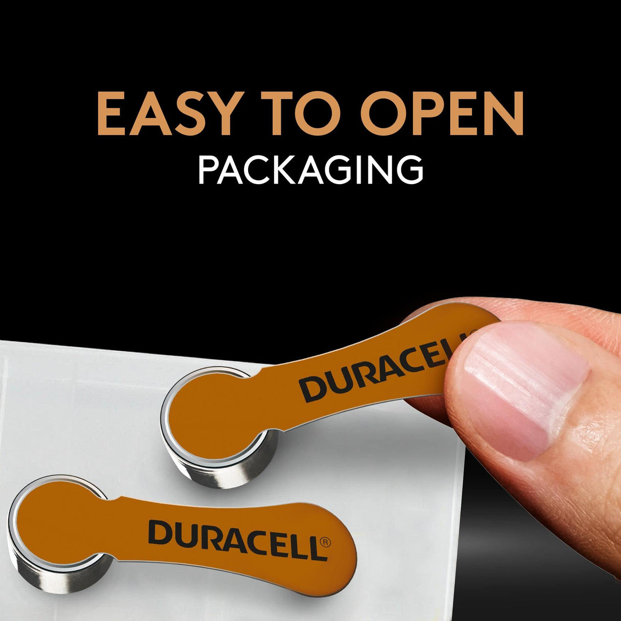 DURACELL Hearing Aid Batteries Brown Size 312, 32 Count Pack, 312A Size Hearing Aid Battery with Long-Lasting Power, Extra-Long EasyTab Install for Hearing Aid Devices