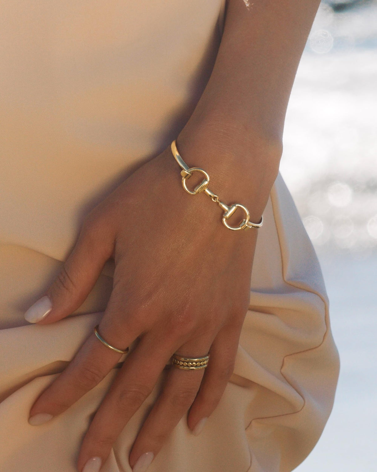 James Michelle Horse Bit Bracelet for Women – 3-Year Color Guarantee – Waterproof, Non-Tarnish, Hypoallergenic, Gold PVD Coated – Great for Beach, Wedding, Gifts