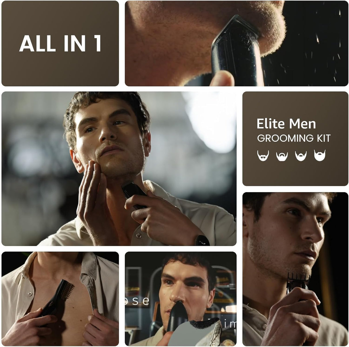 Beard Trimmer for Men, 17-Pc Set Rechargeable Hair Clippers Kit with Safety Lock,Mens Grooming Kit for Hair Beard Body & Nose,Gifts for Men