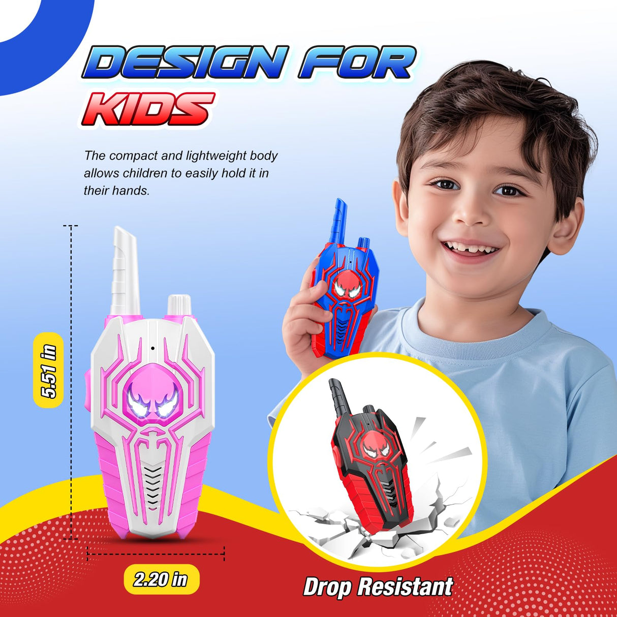 Cool Walkie Talkies for Kids Boys: 3 Pack Kids Walkie Talkies Toys Christmas Birthday Gifts for 3 4 5 6 7 8 Year Old Girls Boys Grandkids Camping Outdoor Toys Stocking Stuffers Boy Girl Gift Age 3-8