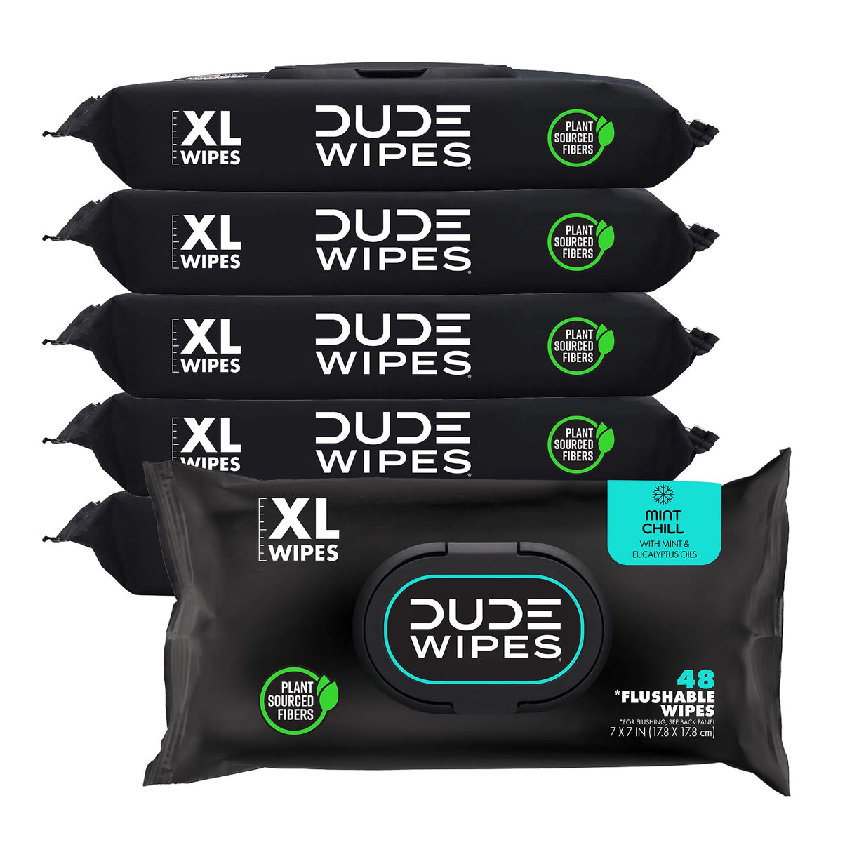 DUDE Wipes - Flushable Wipes for Adults - 6 Pack, 288 Wipes - Odor Destroyer XL Adult Wet Wipes - Deodorizing with Clean Scent - Up to 24 Hours of Odor-Destroying Technology
