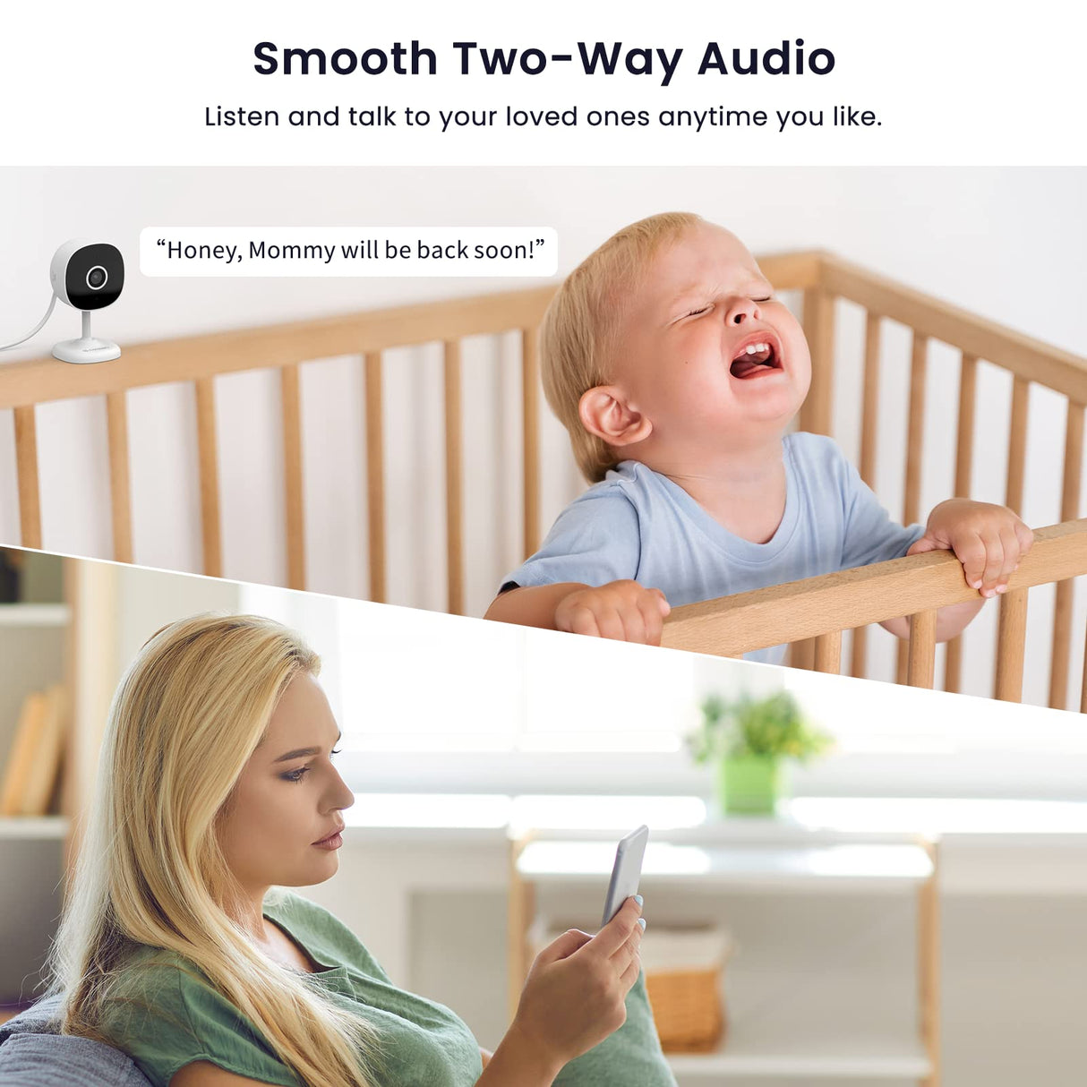 Galayou Indoor Home Security Cameras - 2K WiFi Surveillance Camera with Two-Way Audio for Baby/Pet/Dog/Nanny, Smart Siren with Phone App, SD/Cloud Storage, Works with Alexa & Google Home G7-2PACK