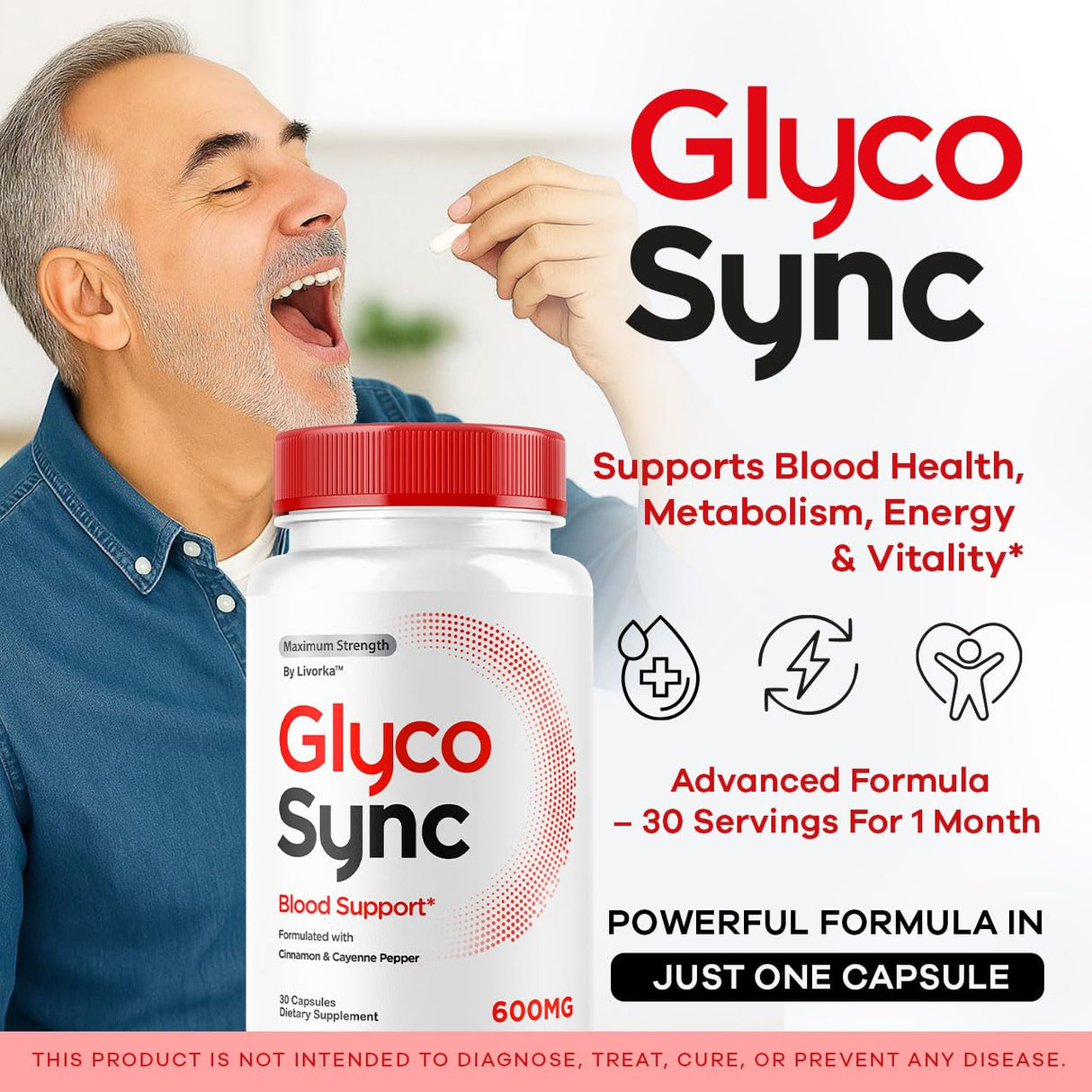 Glyco Sync Capsules - Official Glyco Sync Advanced Supplement Pills, All Natural GlycoSync Balance Support for Health & Wellness, Glyco Synk Premium Formula Review, 30 Capsules for 1 Month