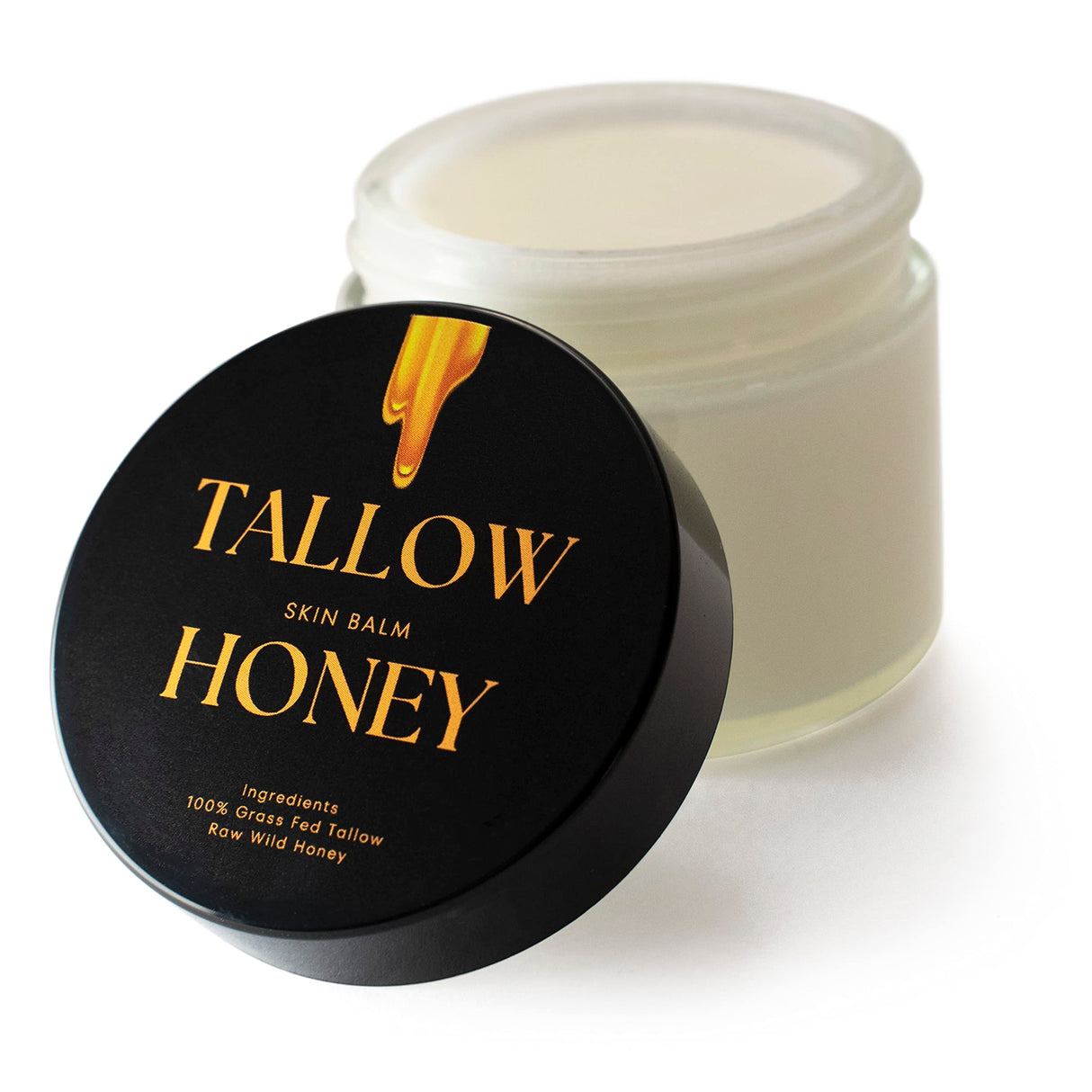 3 Pack Tallow Honey Moisturizer | Only 2 Ingredients: 100% Grass-Fed Tallow + Raw Wild Honey | Handmade in USA | Unscented Face & Body Balm – 2 oz