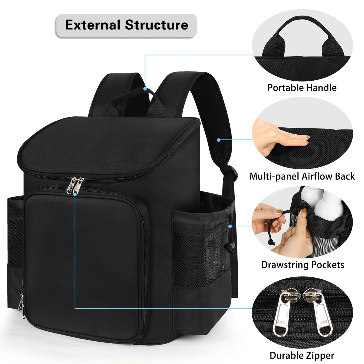 Hairstylist Traveling Bag, Large Capacity Barber Travel Backpack, Hairdresser Bag with Adjustable Dividers, Hair Tools Travel Case, Professional Cosmetology Bags for Supplies, Hair Stylist Must Haves