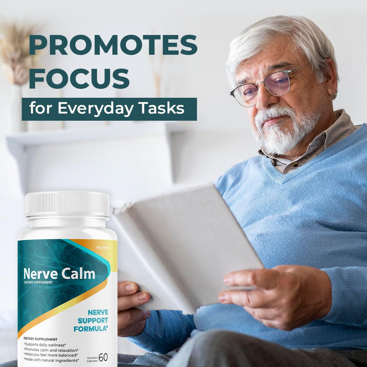 (5 Pack) Nerve Calm Capsules - Official NerveCalm Premium Formula Supplement Pills, Advanced Support Formula for Wellness & Overall Health, All Natural Nerve Calm Reviews, 150 Capsules for 5 Months