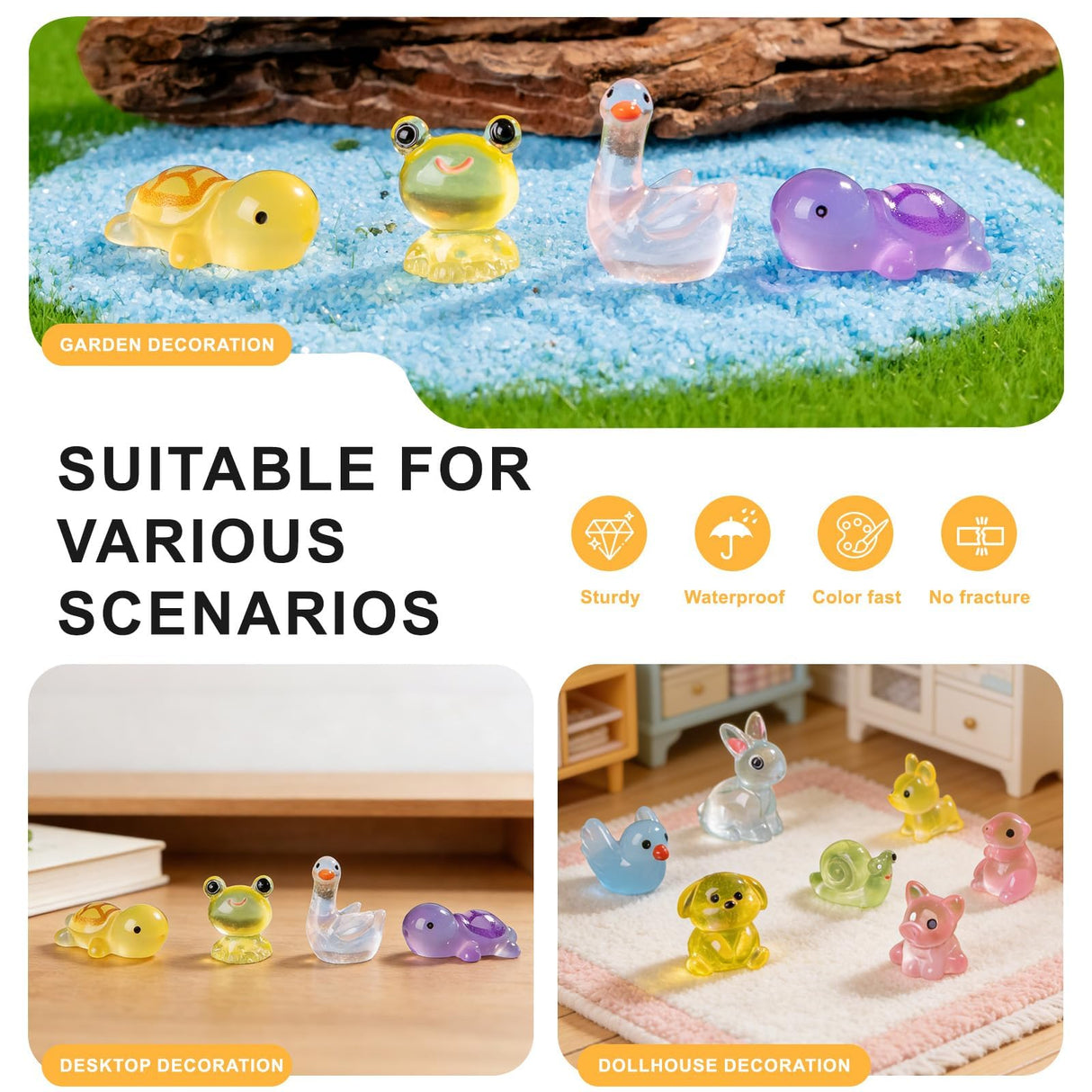 Teenzee 250 pcs Mini Resin Animals Many Styles Variety Tiny Animals Figures Miniature Little Small Animal Figurines Bulk for Micro Fairy Garden Landscape Accessories Hide Crafts Decor Aquarium