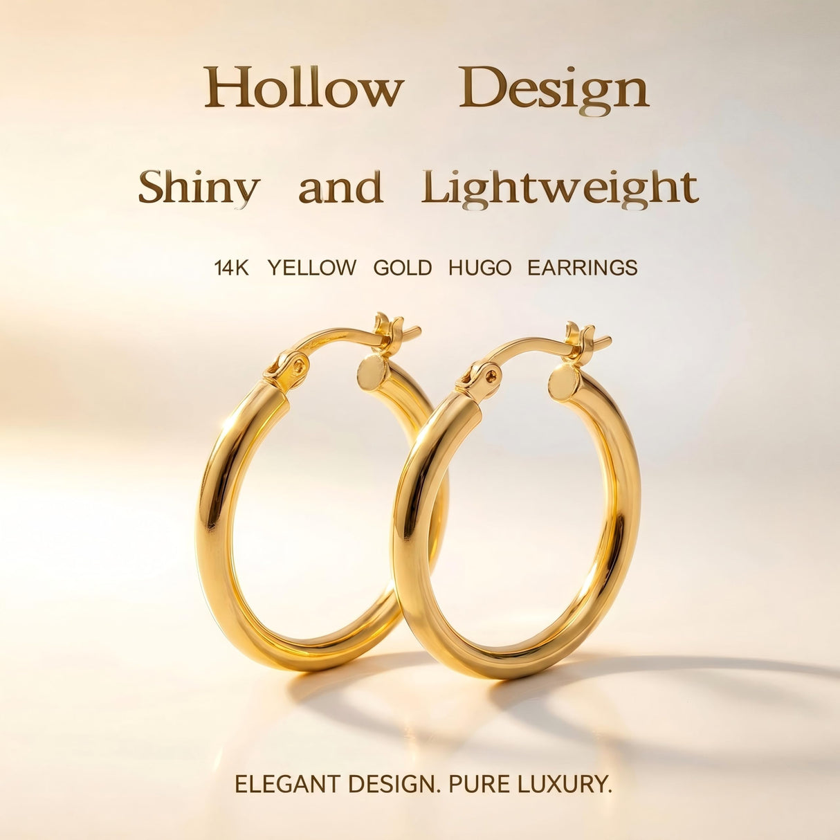 14K Gold Hoop Earrings for Women, Lightweight Everyday Hoops - Perfect Mother’s Day, Valentine’s, Anniversary & Birthday Gifts for Wife (25 MM)