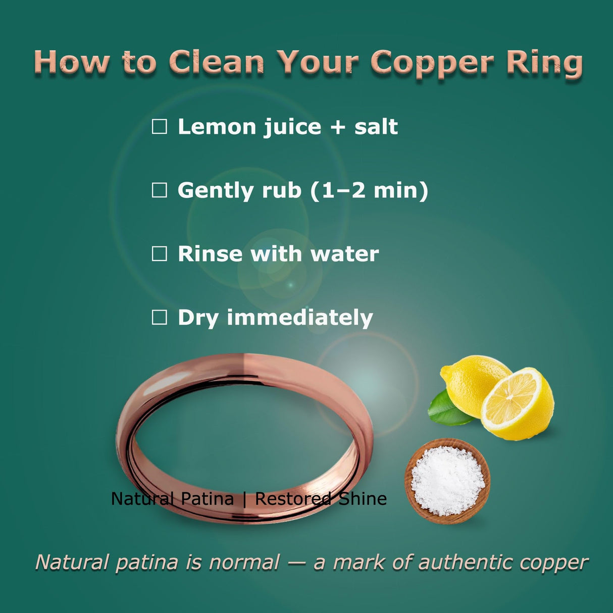 IVY & BAUBLE 6mm Solid Copper Comfort Fit Ring For Men & Women, Size 10