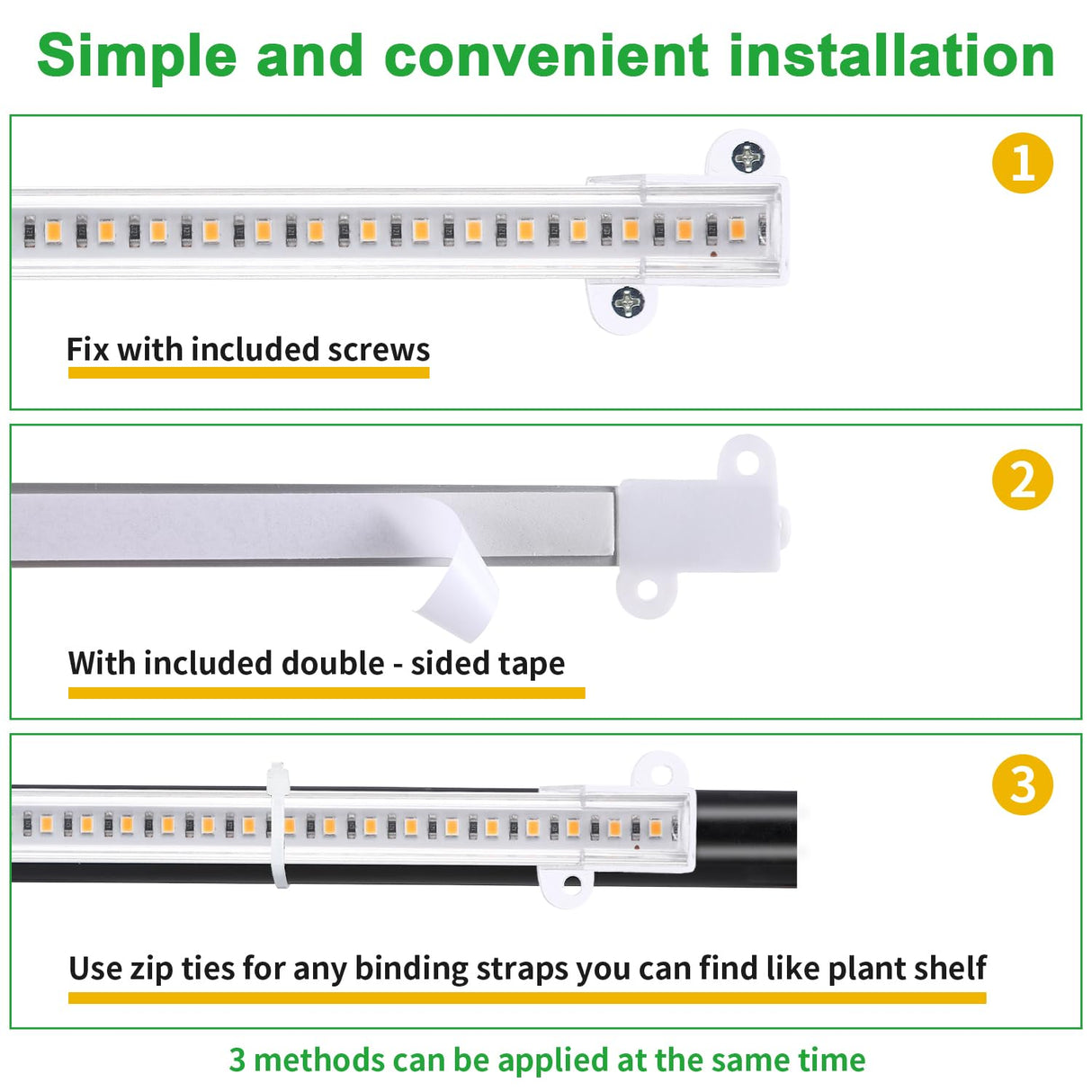 RWNTAO LED Plant Growing Lamp Strips, Full Spectrum 3500K Grow Light for Indoor Plants with 3/9/12H Timer and 10 Dimmable Levels for Green House Hydroponics Succulent, 4 Head 13 Inches