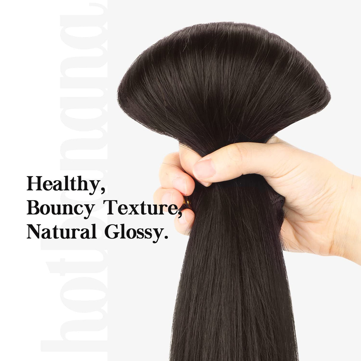 HOTBANANA Human Hair Clip in Hair Extensions, Dark Brown 120g Clip in Hair Extensions Real Human Hair Straight Remy Hair Clip in Hair Extensions 20 Inch 7pcs