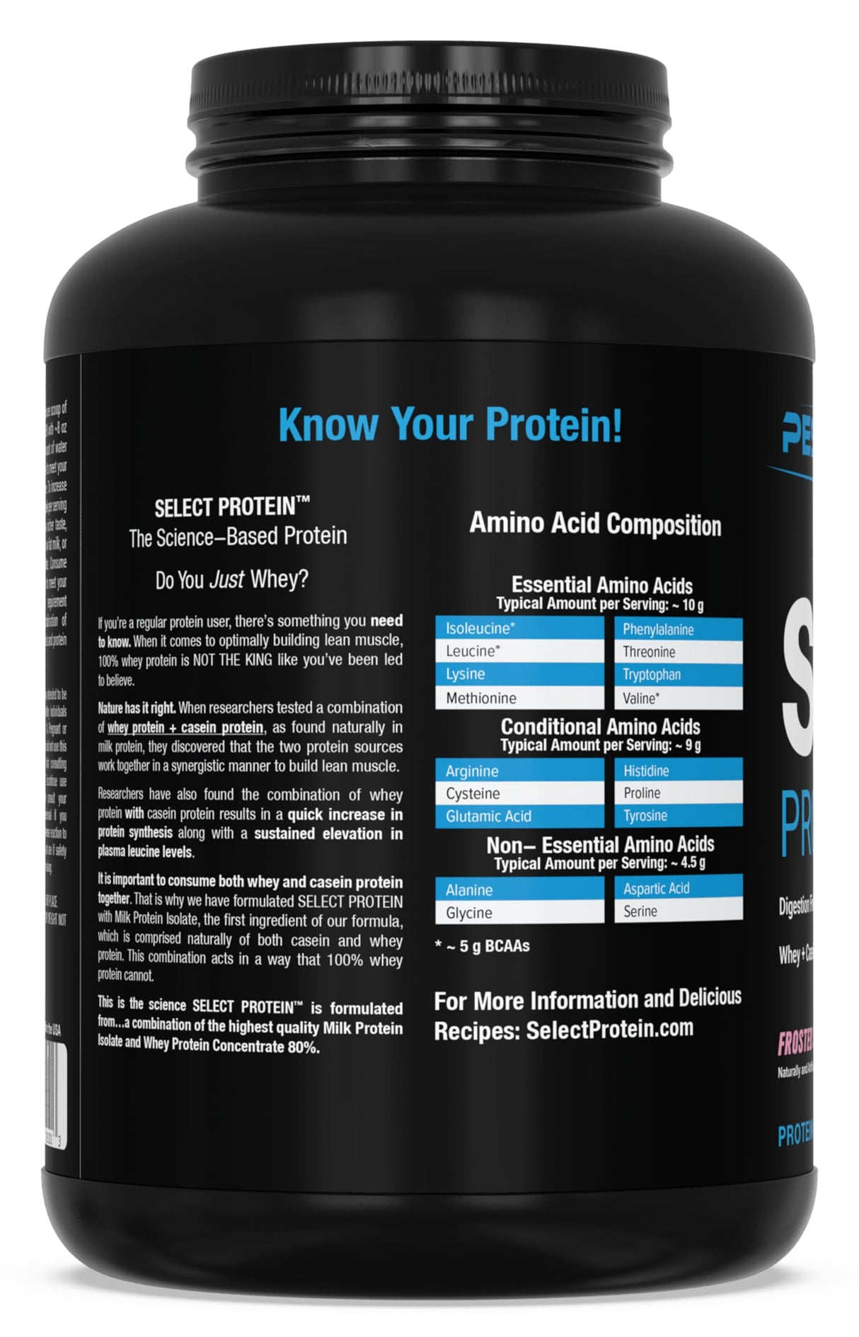 PEScience Select Protein Powder, Whey and Casein Blend, Clean Protein Powder for Women and Men, Low Calorie, Low Carb, Keto Friendly, Gluten Free, Frosted Sugar Cookie, 55 Servings