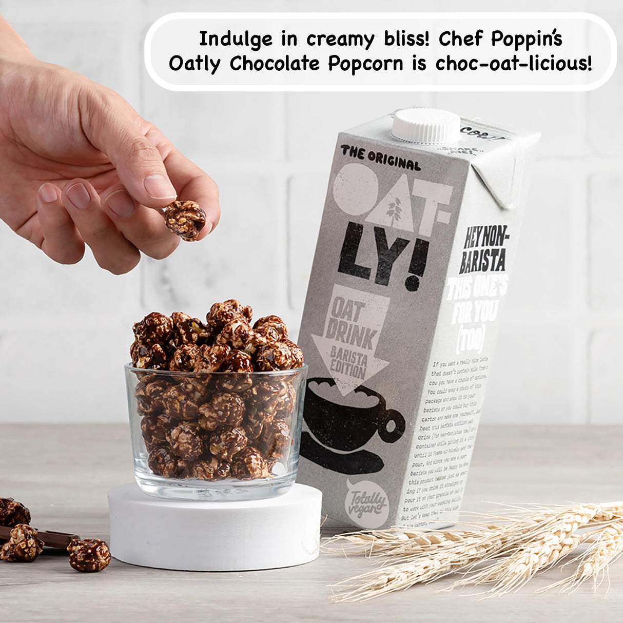 CHEF POPPIN Gourmet Flavored Popcorn, Non-GMO, Oatly's Oat Milk & Chocolate, 20g, 6 Pack, .71 oz each