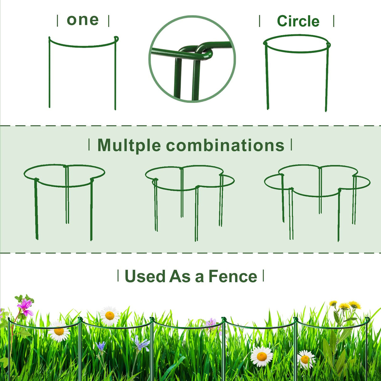 LEOBRO Plant Support Plant Stakes, 12pcs Peony Cages and Supports, Metal Garden Stakes Plant Supports, Plant Support Stakes, for Peony, Tomato, Hydrangea, Indoor Outdoor Plants, 10" W x 15.8" H