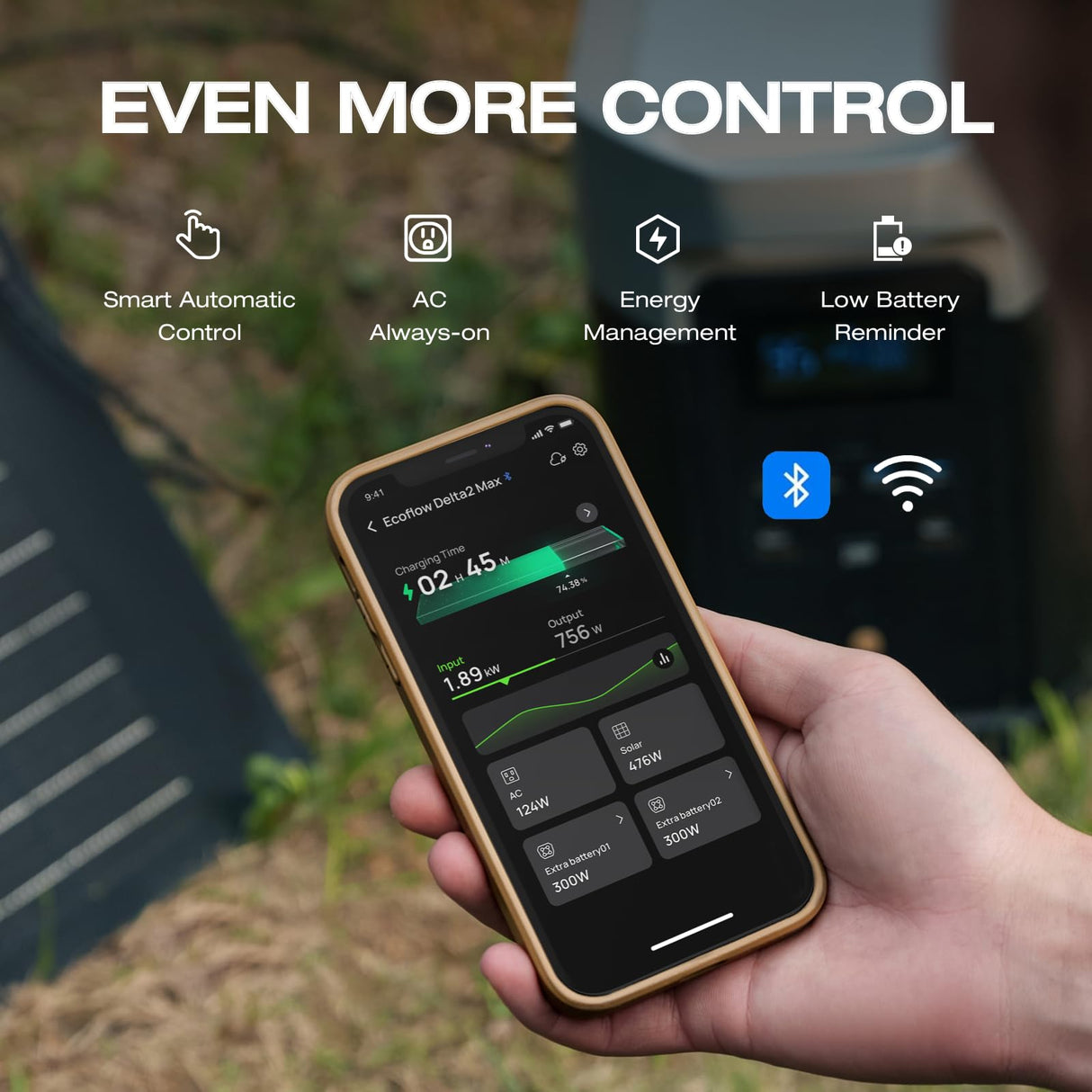 EF ECOFLOW Portable Power Station DELTA 2 Max, 2400W LFP Solar Generator, Full Charge in 1 Hr, 2048Wh Solar Powered Generator for Home Backup(Solar Panel Optional)